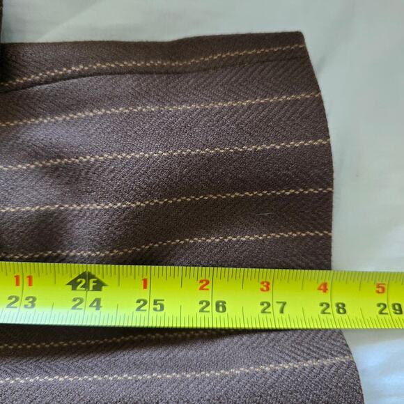 Vintage Emporio Armani Double Breasted Wool Blazer Jacket Brown Striped EU40 US8 - Picture 10 of 10